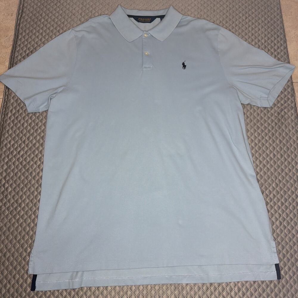 Polo Golf Ralph Lauren Mens XL Light Blue Short Sleeve Polo Shirt Pony Logo